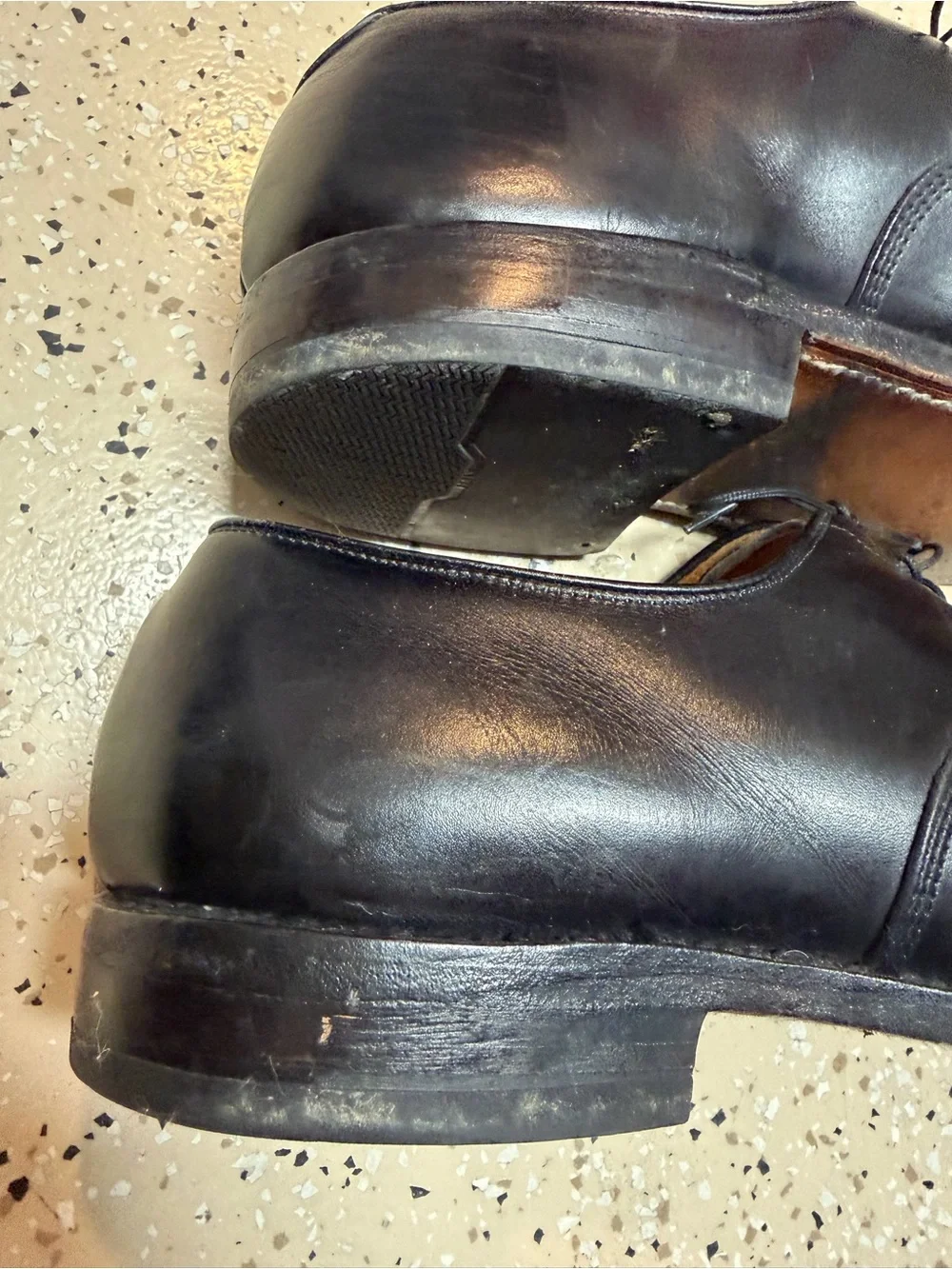 Allen Edmonds Park Avenue size 14D Leather Black Cap-Toe Oxford Dress Shoes